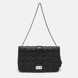 مملوكة مسبقًا Dior Black Cannage Leather Large Miss Dior Flap Bag