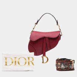Dior Red Mini Leather Saddle Shoulder Bag