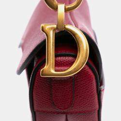 Dior Red Mini Leather Saddle Shoulder Bag