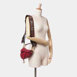 Dior Red Mini Leather Saddle Shoulder Bag