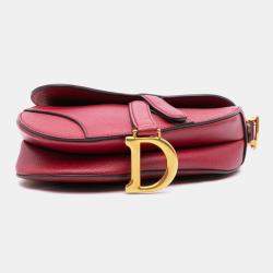 Dior Red Mini Leather Saddle Shoulder Bag