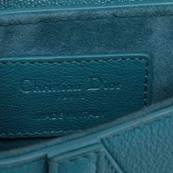 Pre Owned Dior Blue Leather Micro Saddle Bag