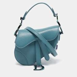Dior Blue Leather Micro Saddle Bag