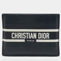 Christian Dior Navy Blue Leather Vibe Voyageur Card Case