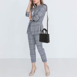 Dior Black Mat Diamond Cannage Leather Small Lady Dior My ABCDior Tote