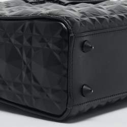 Dior Black Mat Diamond Cannage Leather Small Lady Dior My ABCDior Tote