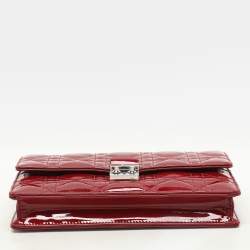 Dior Red Patent Leather Miss Dior Wallet On Chain Pouch