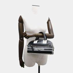 Dior Vibe Classic Bowling Bag Black/White Leather Size Small