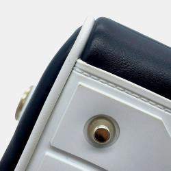 Dior Vibe Classic Bowling Bag Black/White Leather Size Small