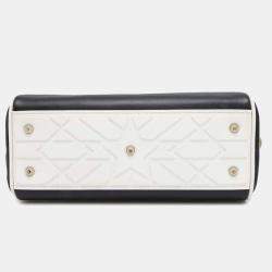 Dior Vibe Classic Bowling Bag Black/White Leather Size Small