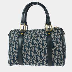 Pre Owned Dior Navy Canvas Trotter Handbag