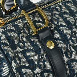 Pre Owned Dior Navy Canvas Trotter Handbag