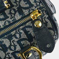 Pre Owned Dior Navy Canvas Trotter Handbag