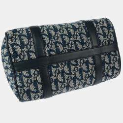 Pre Owned Dior Navy Canvas Trotter Handbag
