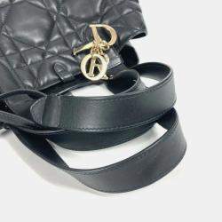 مملوكة مسبقًا حقيبة يد توتس ديور توجور جلد عجل أسود متوسطة