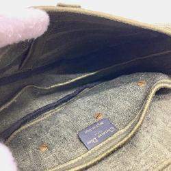 Pre Owned Dior Khaki Canvas Oblique Saddle Shoulder Bag
