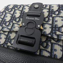 Dior Navy Blue Canvas Saddle Backpack