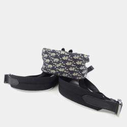 Dior Navy Blue Canvas Saddle Backpack