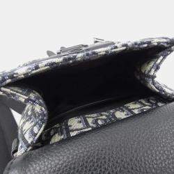 Dior Navy Blue Canvas Saddle Backpack