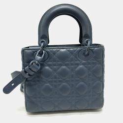 مملوكة مسبقًا Dior Blue Lambskin Lady Dior Shoulder Bag