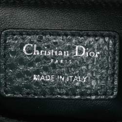 Pre Owned Dior Green Python Mini Lady Dior Chain Tote