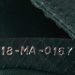 Pre Owned Dior Green Python Mini Lady Dior Chain Tote