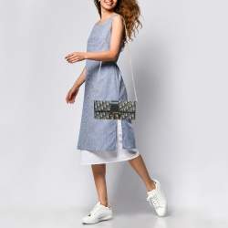 Dior Navy Blue Oblique Canvas 30 Montaigne Chain Clutch