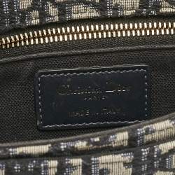 Dior Navy Blue Oblique Canvas 30 Montaigne Chain Clutch