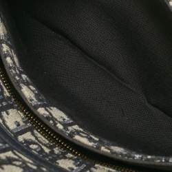 Dior Navy Blue Oblique Canvas 30 Montaigne Chain Clutch
