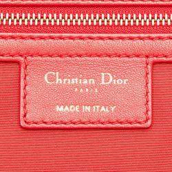 Dior Red Large Lambskin Cannage Soft Zipped Shopping Tote