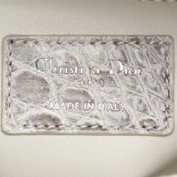 Dior White/Brown Himalayan Crocodile Small Lady Dior Tote