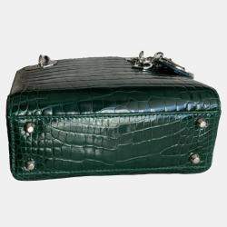 Dior Lady Dior Medium Bag Emerald Green Shiny Crocodile Leather