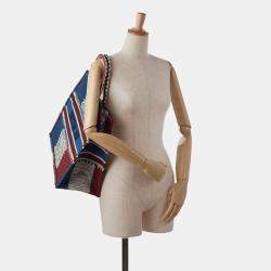 Pre Owned حقيبة يد توتس ديور بوك علم فرنسا كبير أزرق/أحمر