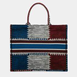 Pre Owned حقيبة يد توتس ديور بوك علم فرنسا كبير أزرق/أحمر