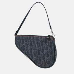 Dior Navy Denim Trotter Saddle Shoulder Bag