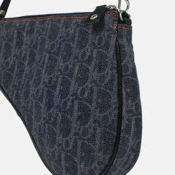 Dior Navy Denim Trotter Saddle Shoulder Bag
