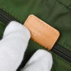 Pre Owned Dior Green Canvas Double Saddle Trotter Handbag