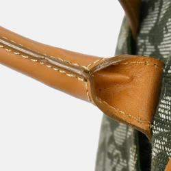 Pre Owned Dior Green Canvas Double Saddle Trotter Handbag