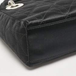 مملوكة مسبقًا Dior Black Cannage Satin Mini Crystals Embellished Lady Dior Tote