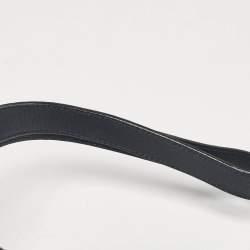 Pre Owned Dior Navy Blue Oblique Denim and Leather D Charm Shoulder Bag