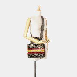 Dior Brown Velvet Leopard Mizza Lady D Lite Medium Shoulder Bag
