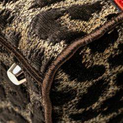 Dior Brown Velvet Leopard Mizza Lady D Lite Medium Shoulder Bag