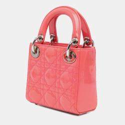 Dior Pink Micro Patent Cannage Lady Dior
