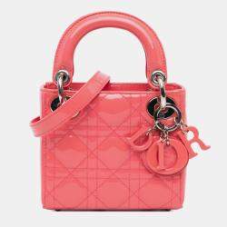 Dior Pink Micro Patent Cannage Lady Dior
