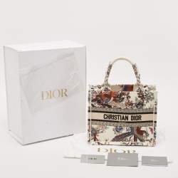 Dior Multicolor Jardin D'Hiver Embroidered Canvas Small Book Tote