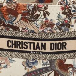 Dior Multicolor Jardin D'Hiver Embroidered Canvas Small Book Tote