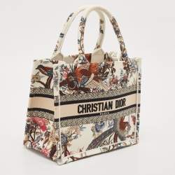 Dior Multicolor Jardin D'Hiver Embroidered Canvas Small Book Tote