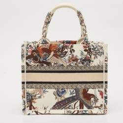 Dior Multicolor Jardin D'Hiver Embroidered Canvas Small Book Tote