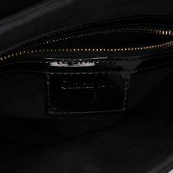 Dior Black Patent Saddle Bag