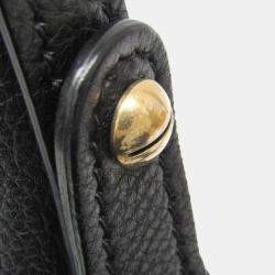 Dior Black Leather Tote Bag